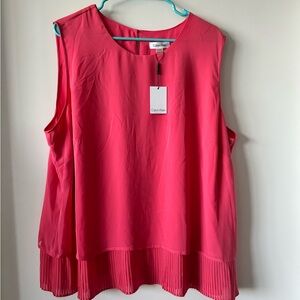 Calvin Klein Coral Tiered Tank Top